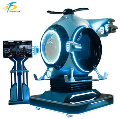 Máy bay trực thăng mô phỏng chuyến bay VR 9D có thể tùy chỉnh | Fun Fighter của SKYFUN – 1 người chơi, hơn 55 trò chơi, Cần điều khiển Thrustmaster, Tai nghe DPVR, Sử dụng trong trung tâm thương mại & khu vui chơi