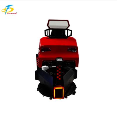 Máy game đua xe 3 màn hình màu đỏ – Xoay 360°, Phản hồi lực, Âm thanh 3D, Tốc độ làm tươi cao, Mô phỏng lái xe VR sống động cho FEC và khu trò chơi