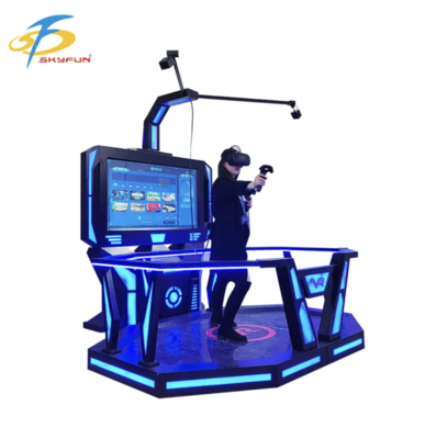 Trung giai đoạn VR HTC Vive 9D Đứng nền tảng trò chơi tương tác VR Simulator trên quy mô phòng với 100+ trò chơi, tai nghe VR độ phân giải cao, tiền xu hoặc thanh toán bằng thẻ cho Arcades