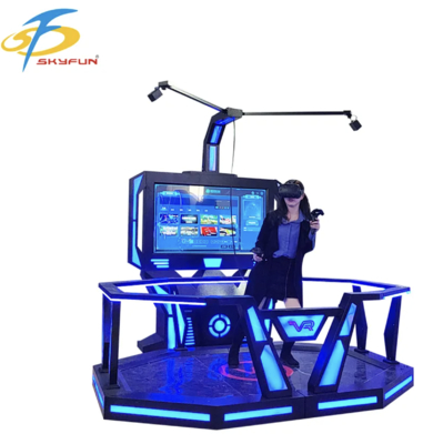 Trung giai đoạn VR HTC Vive 9D Đứng nền tảng trò chơi tương tác VR Simulator trên quy mô phòng với 100+ trò chơi, tai nghe VR độ phân giải cao, tiền xu hoặc thanh toán bằng thẻ cho Arcades