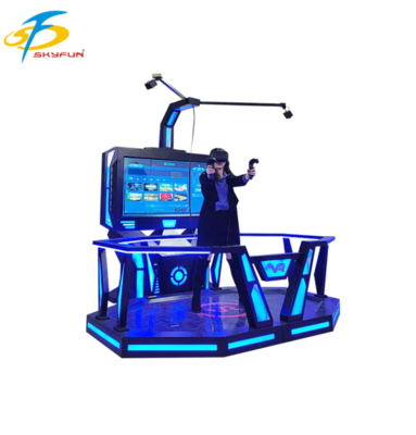 Trung giai đoạn VR HTC Vive 9D Đứng nền tảng trò chơi tương tác VR Simulator trên quy mô phòng với 100+ trò chơi, tai nghe VR độ phân giải cao, tiền xu hoặc thanh toán bằng thẻ cho Arcades