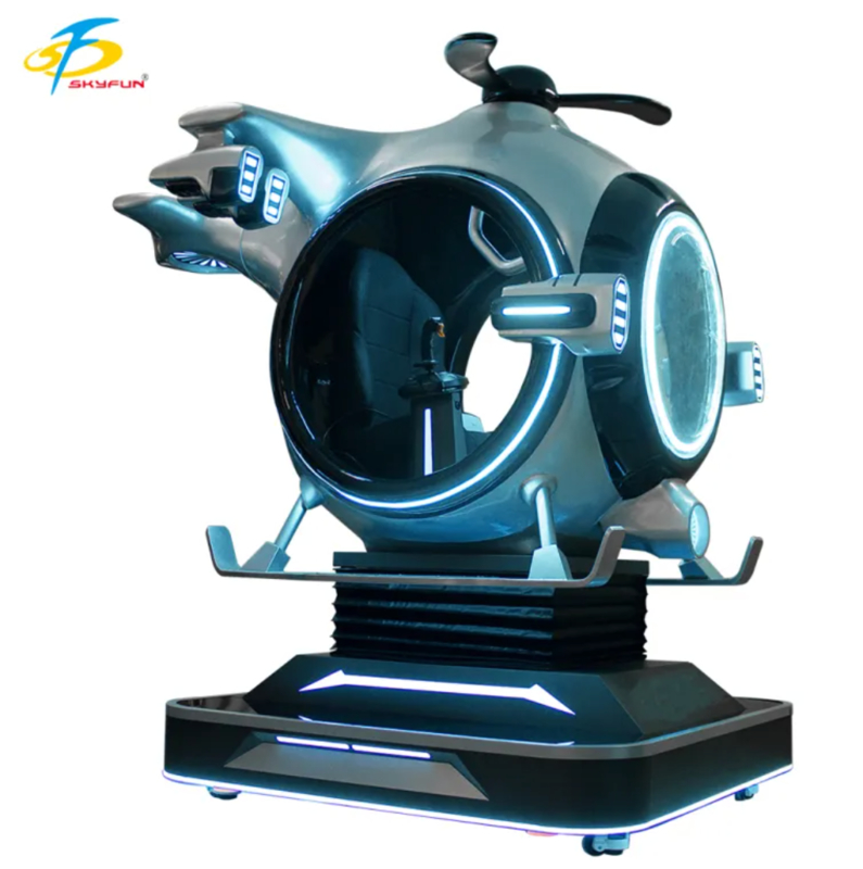 Máy bay trực thăng mô phỏng chuyến bay VR 9D có thể tùy chỉnh | Fun Fighter của SKYFUN – 1 người chơi, hơn 55 trò chơi, Cần điều khiển Thrustmaster, Tai nghe DPVR, Sử dụng trong trung tâm thương mại & khu vui chơi