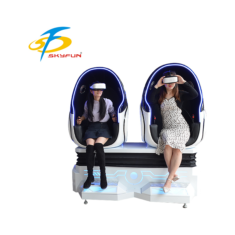 9D VR Egg Cinema ghế đôi ️ ghế VR Motion Immersive với 100+ phim & 15 trò chơi, ghế động, hiệu ứng không khí & rung động cho arcade