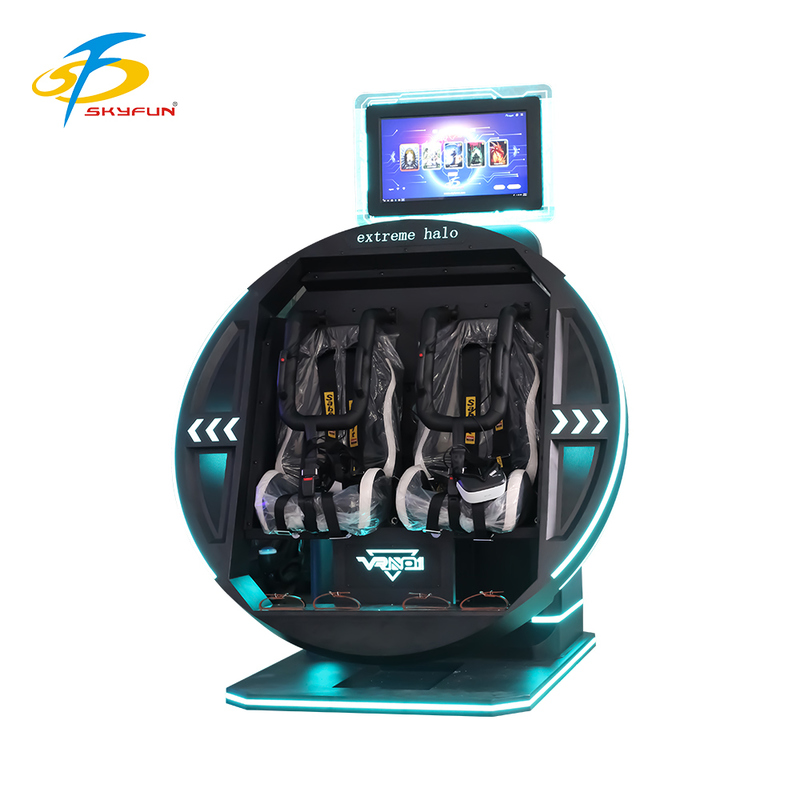 360 độ VR Simulator Electric Rotation Diverse Games Comfortable Seats Futuristic Design Bộ tai nghe an toàn kép linh hoạt