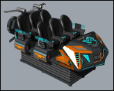 Fun Chariot 6 Seat VR Cinema Simulator. Multi-Player 9D Motion Ride với Crank Structure, đèn LED hai màu, 20+ trò chơi độc quyền và kính DPVR